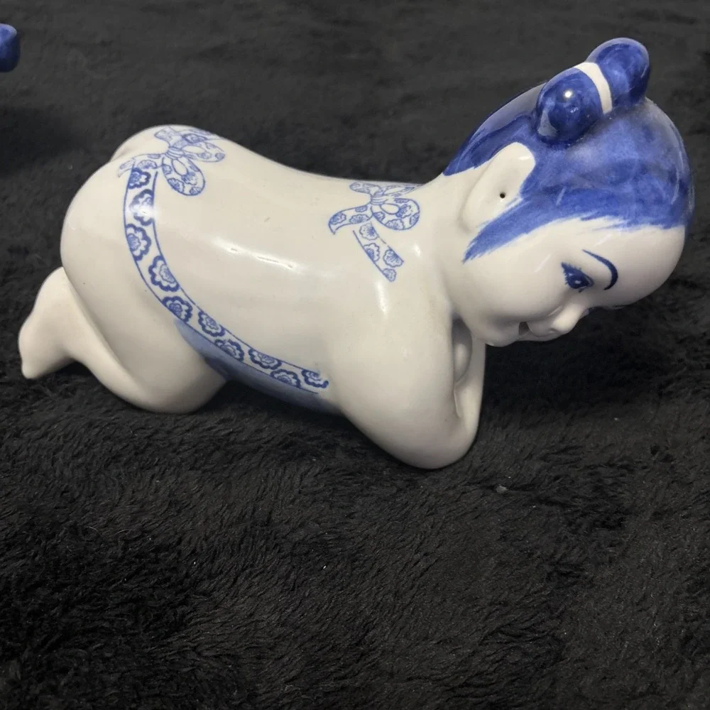 Vintage Pair Chinese Opium‎ Pillow Headrest Porcelain 9''
